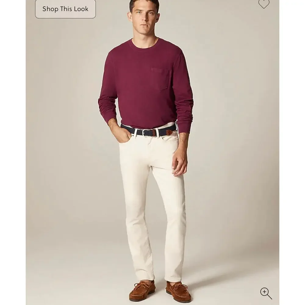 J. Crew 484 Slim-fit Bergen five-pocket pant in Sandwashed Canvas NWT size 35/32